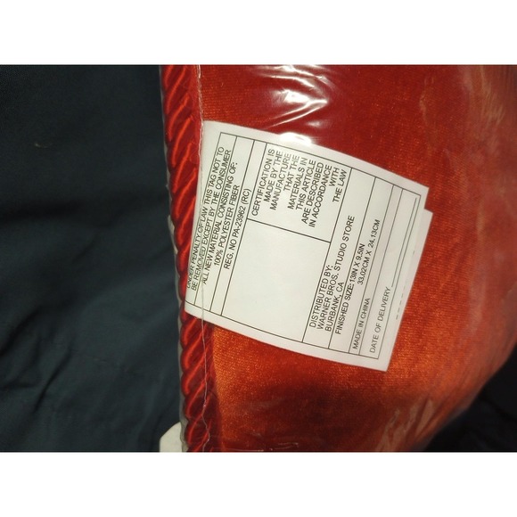 Vintage 90s NEW Warner Bros.  Wizard Of Oz Pillow  Ruby Red Rhinestones Wicked - Picture 7 of 7